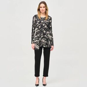 Joseph Ribkoff Heavy Knit Pull On Slim Fit Rolled Cuff Crop Pants